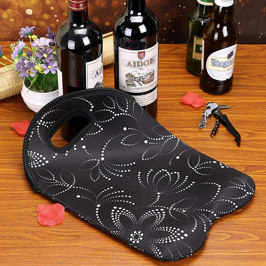 Secure two-bottle wine carrier with insulation, great for trips and events