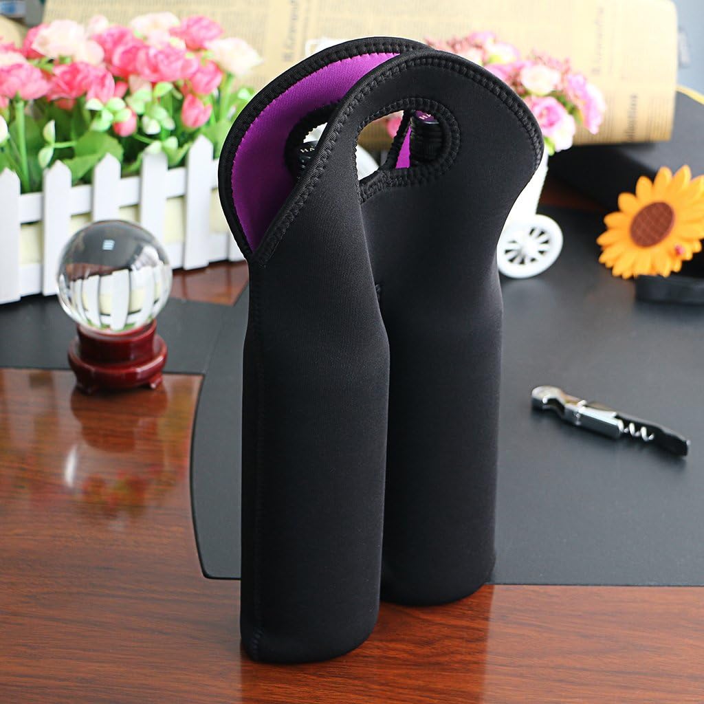 Insulated wine bottle carrier with comfortable handle, great gift for wine enthusiasts