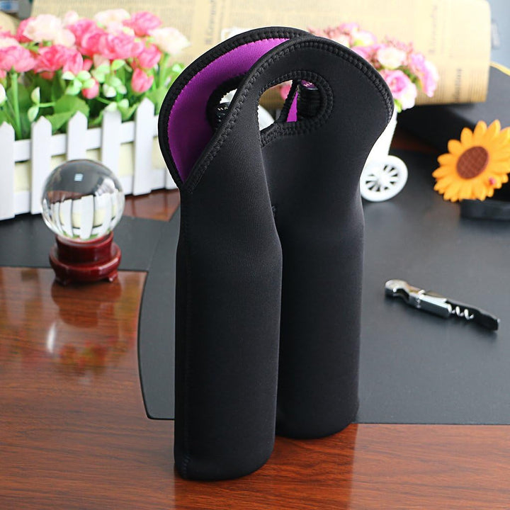 Insulated wine bottle carrier with comfortable handle, great gift for wine enthusiasts