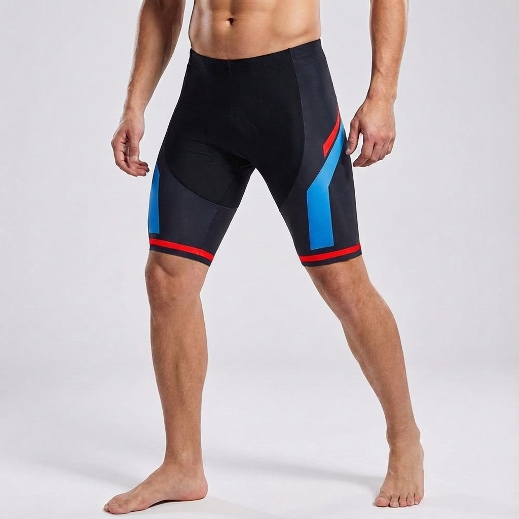 Flat lay of unisex Casey cycling shorts, highlighting the advanced gel padding for comfort