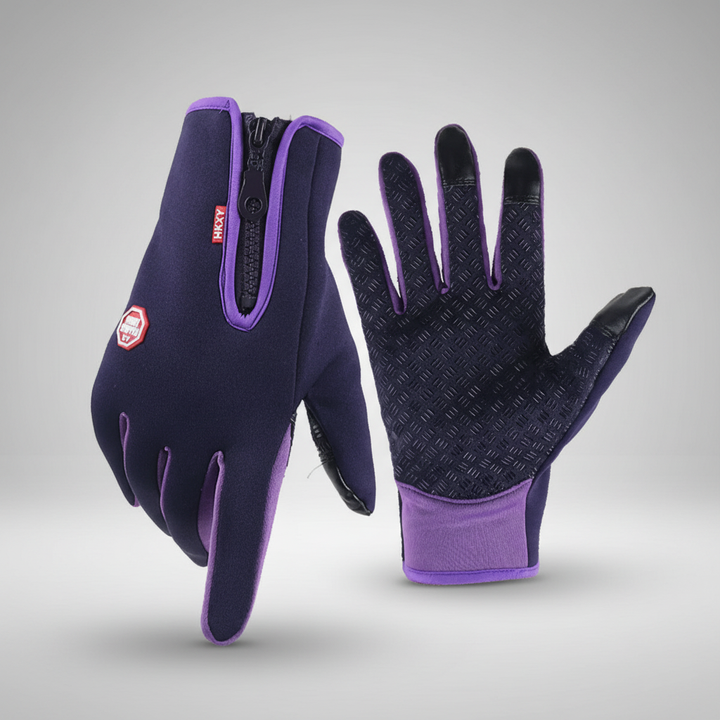 Black unisex touchscreen gloves designed for ultimate warmth and a secure grip in cold, wet conditions.