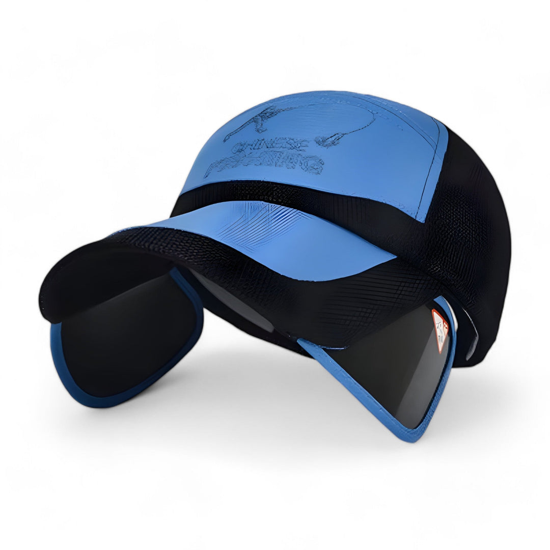 Unisex black visor cap with UV protection, perfect for active days outdoors in the summer sun.