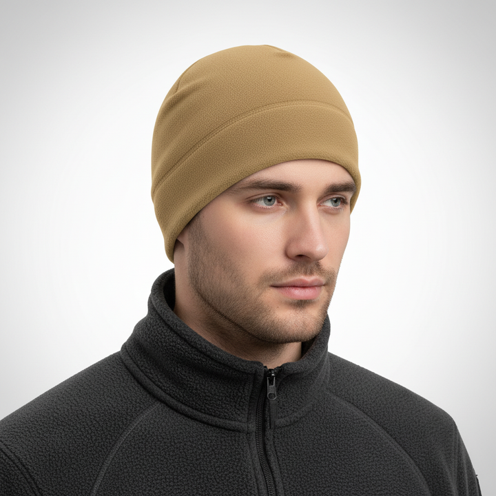 CozyShield windproof fleece beanie, a versatile unisex hat for all outdoor enthusiasts