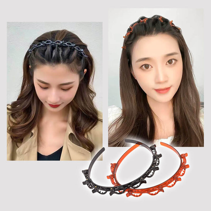 Unisex braided hairband with secure grip, perfect for easy styling and hair control.