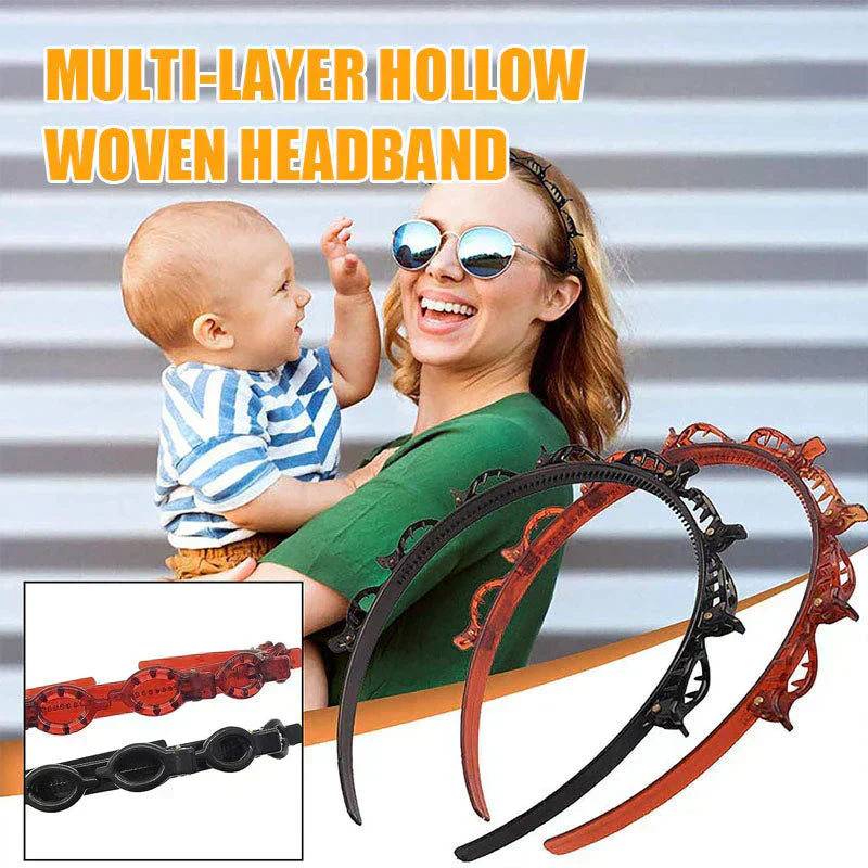 Braided hairband with grip, ideal for easy styling & holding hair in place all day long.