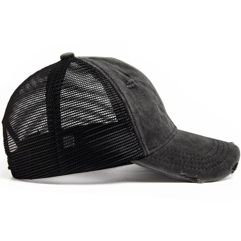 Active wear ponytail cap, ideal for running, hiking, or casual outdoor sports with sun protection.