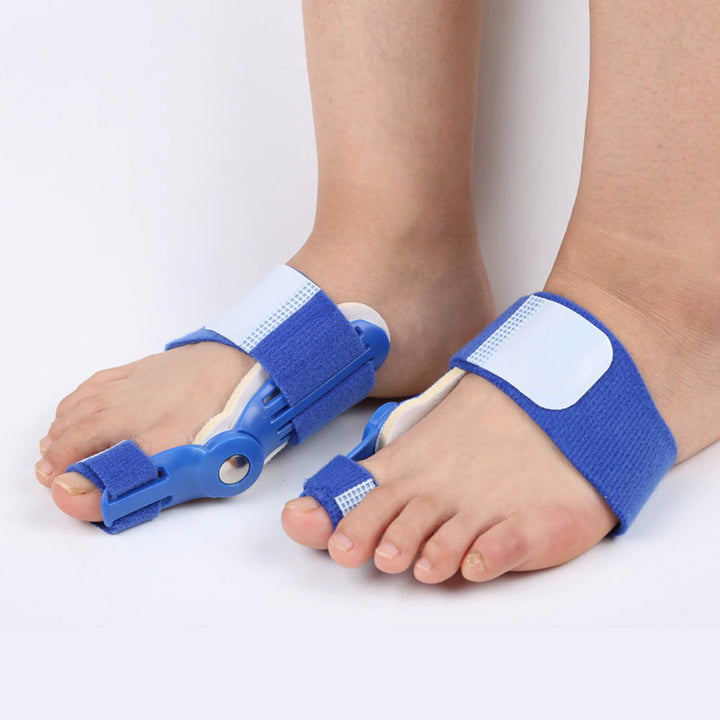 Soft, adjustable bunion corrector for hallux valgus, designed for comfortable foot pain relief.