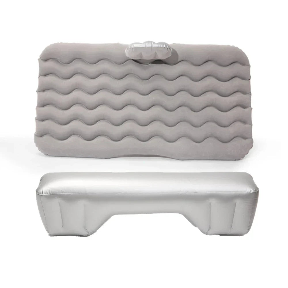 Unisex Car Inflatable Travel Mattress with Pillows & Repair Kit – RoadRest, inflated and filling car backseat.
