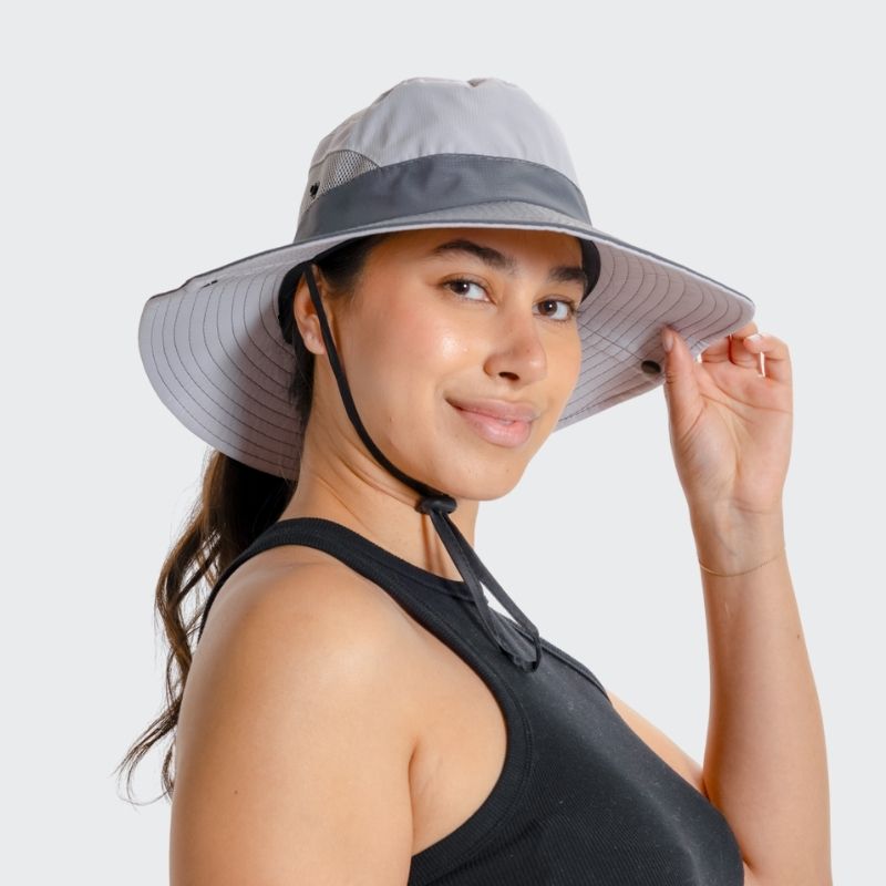 Adjustable Clara unisex sun hat for sun protection at festivals, beaches, hiking. Lightweight & stylish outdoor gear.