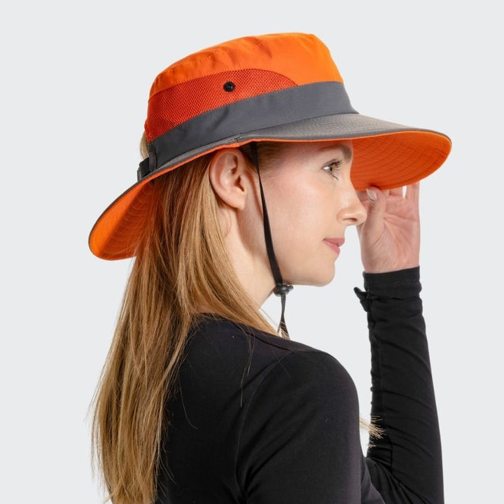 Stylish & protective Clara unisex sun hat for sunny days. Perfect for festivals, beach, hiking. Lightweight, adjustable.