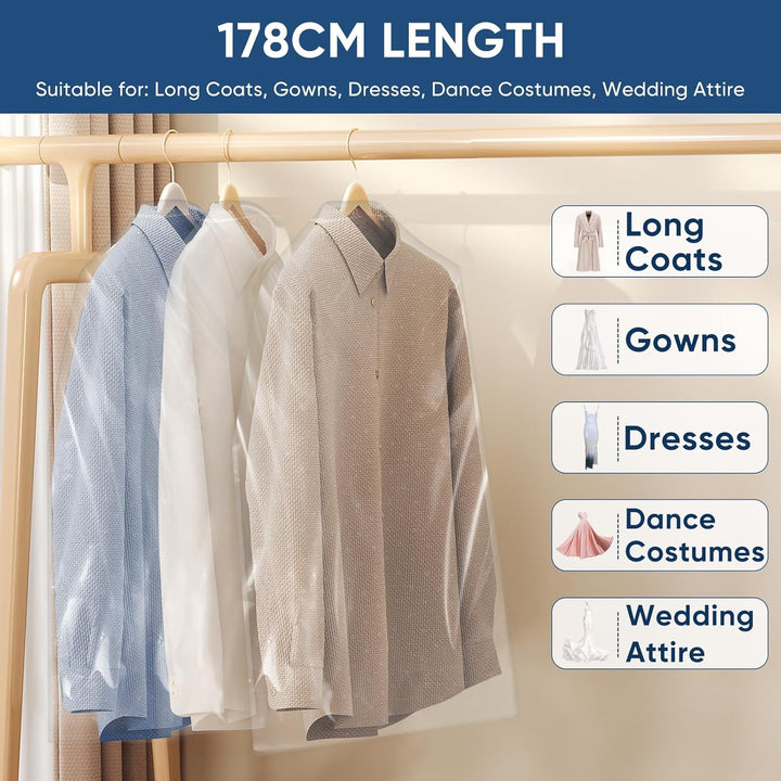 Transparent clothing bags, 50-count. Perfect for travel and wardrobe organization.
