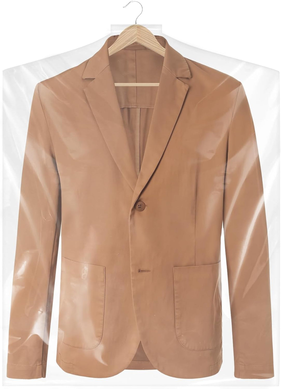 Large set of 50 clear garment bags. Essential for travel and clothes storage.