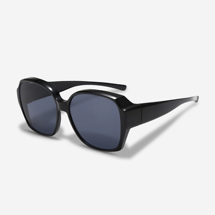 Anti-glare clip-on sunglasses, ideal for driving & reducing eye strain over prescription eyewear.