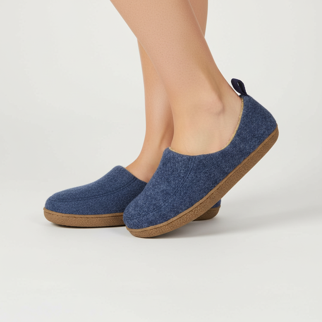 Warm winter Cloudwalk felt slippers for men and women, featuring a secure non-slip sole