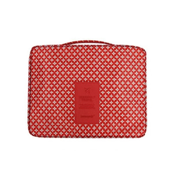 Unisex makeup travel organizer, waterproof, with additional mini cosmetic storage case.