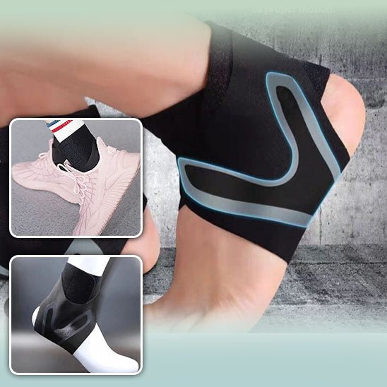 Unisex compression ankle brace with cross stabilization for sports support, injury prevention & recovery.