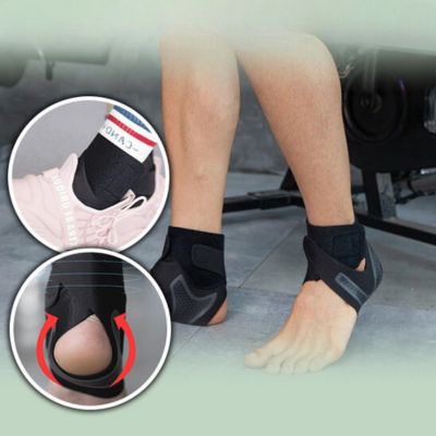 Stabilizing compression ankle brace for injury prevention, recovery, and athletic performance.