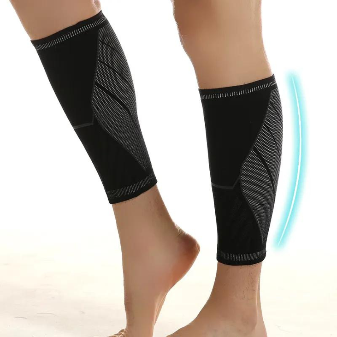 Form-fitting unisex compression calf sleeves for running, workouts, and everyday leg support & muscle pain relief.