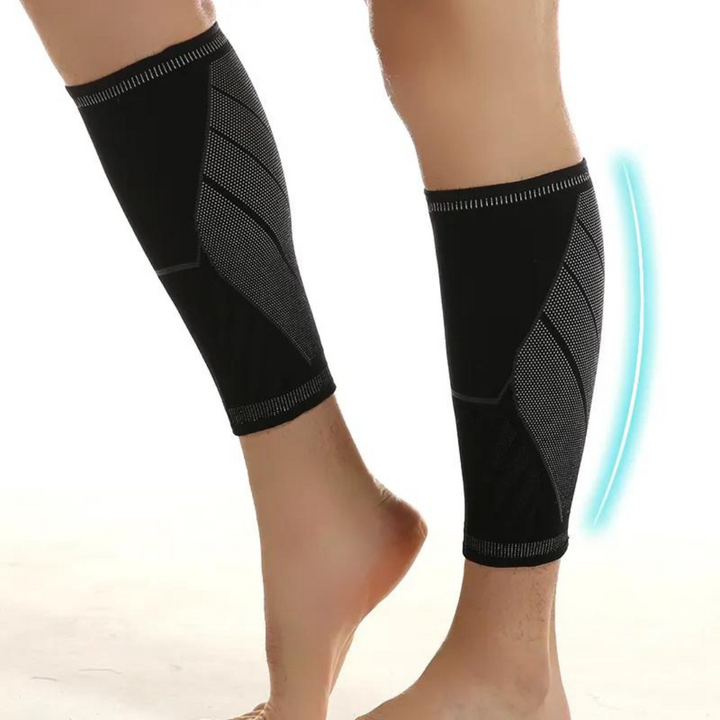 Form-fitting unisex compression calf sleeves for running, workouts, and everyday leg support & muscle pain relief.