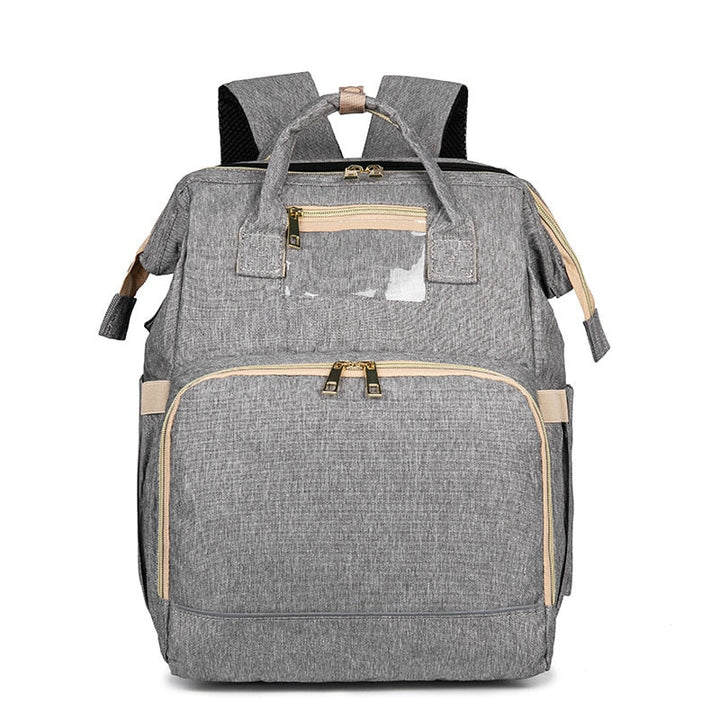 Waterproof baby travel backpack transforming into a comfortable foldable bassinet for infants