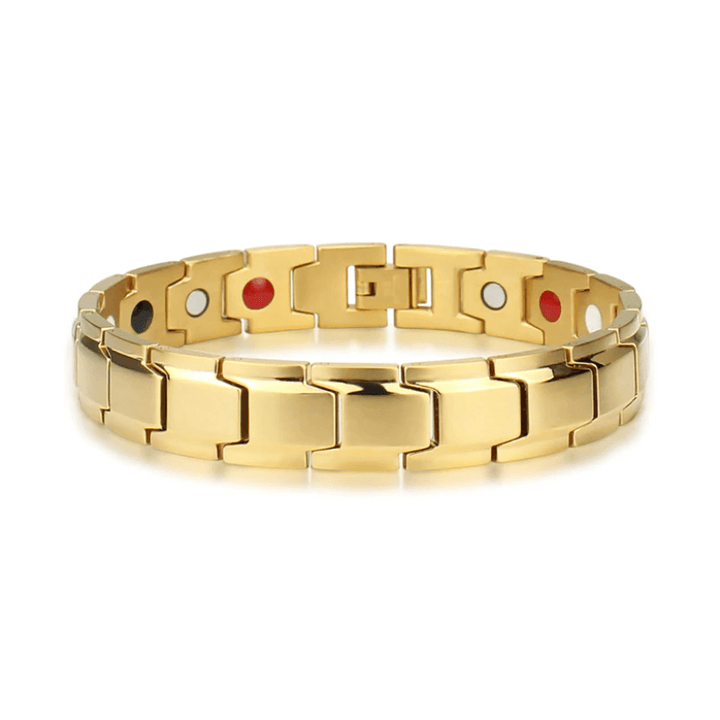 Stack of CoreFlex stainless steel magnetic bracelets for a trendy look