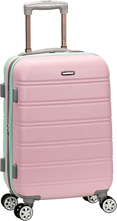 Unisex 2tone navy travel carry-on. Lightweight, expandable hardside and spinner wheels for airport travel.