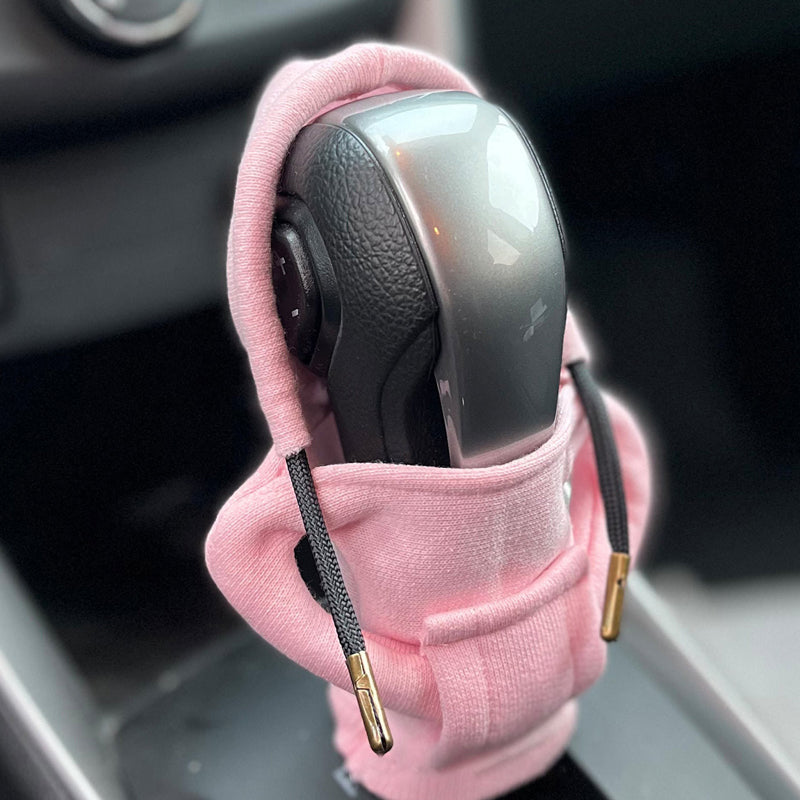 Blue cotton gear shift cover, a stylish car accessory for shift knob protection.