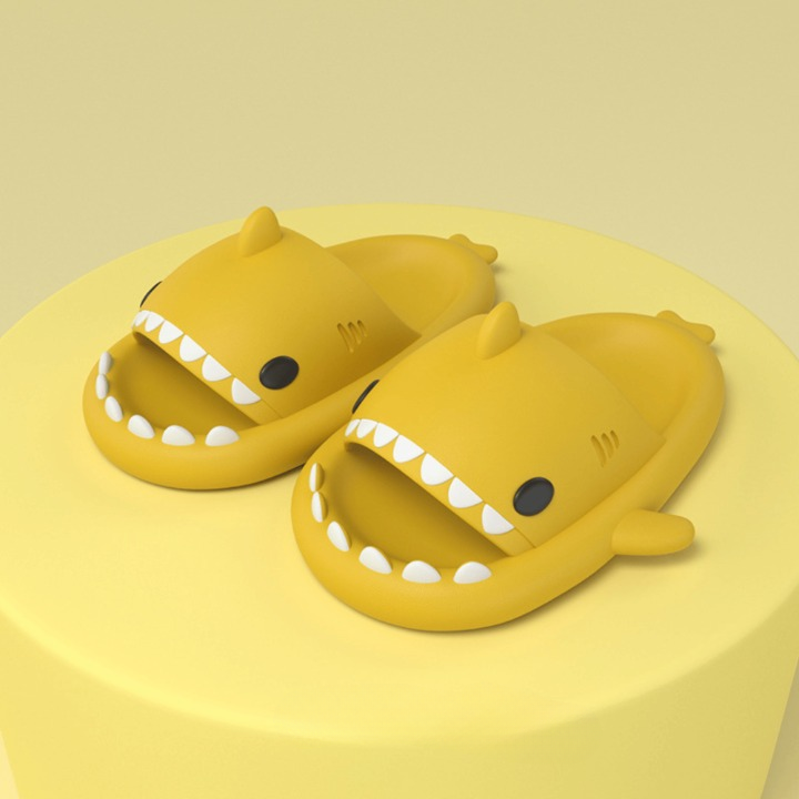 Lightweight unisex shark slides, perfect summer sandals with soft EVA cushioning for comfort