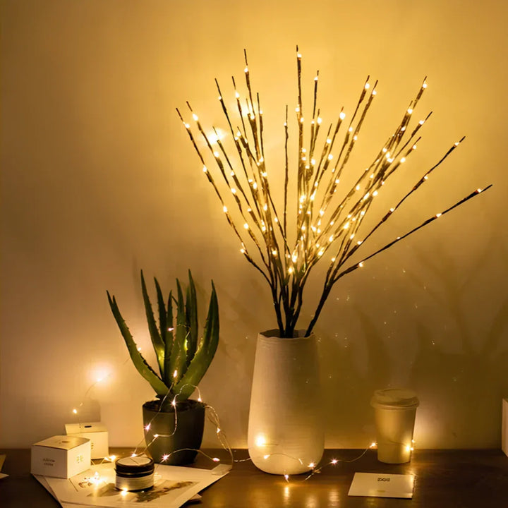 Elegant warm white LED illuminated branches, perfect for year-round decor