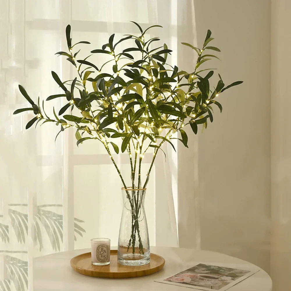 Stylish illuminated branches with warm LED lights, a modern home accent