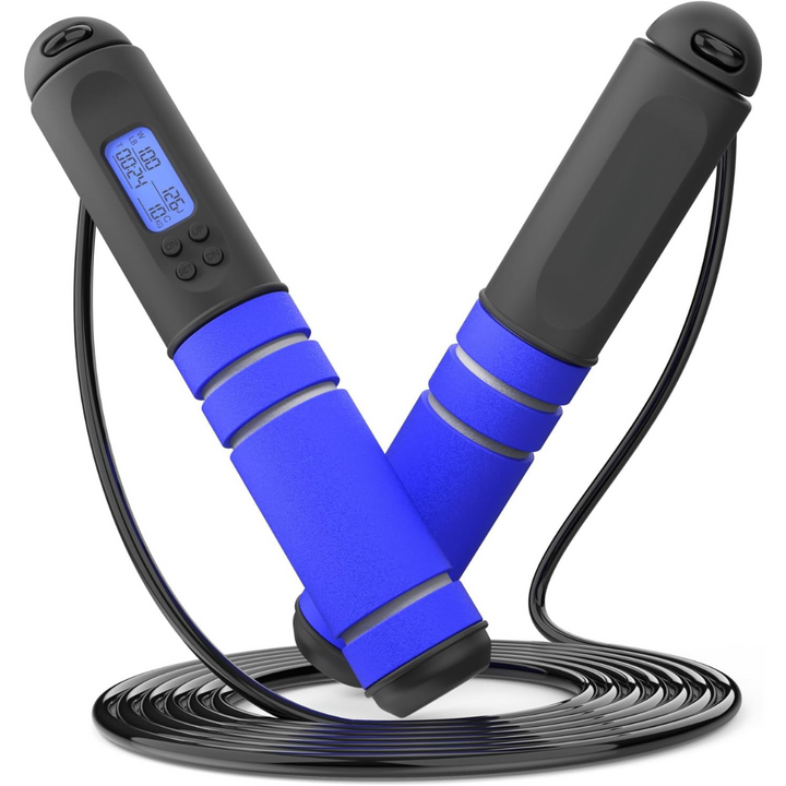 Tangle-free speed rope with digital display, perfect for intense fitness & workout sessions.