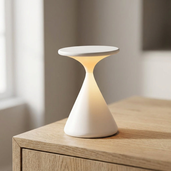Unisex Dimmable Cordless Hourglass Table Lamp, modern LED mood lighting for any room