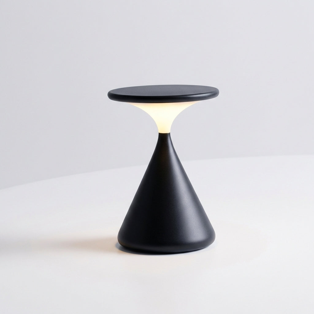 Designer Hourglass Dimmable Table Lamp, a stylish LED cordless light for contemporary spaces