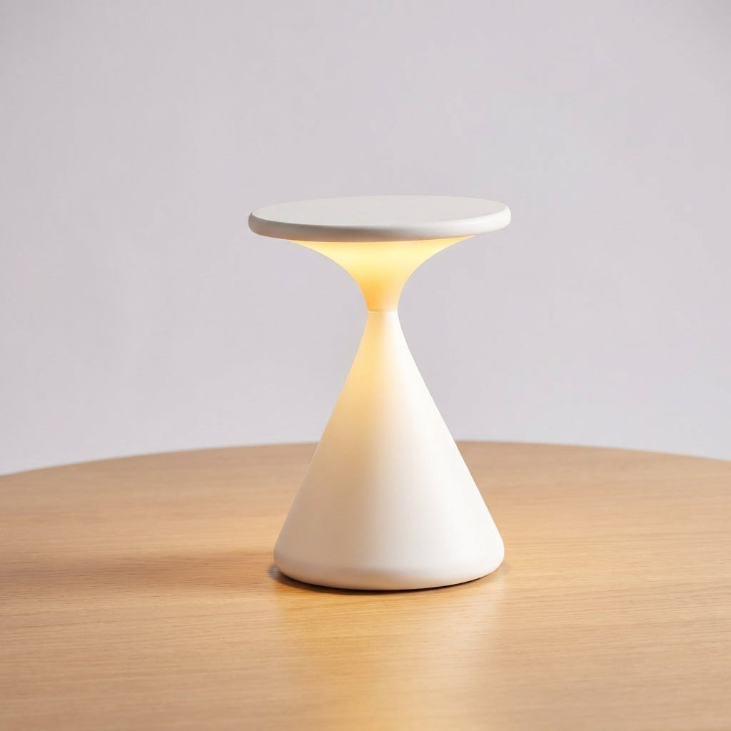 Stylish Hourglass Cordless Table Lamp with warm dimmable light, perfect portable lighting