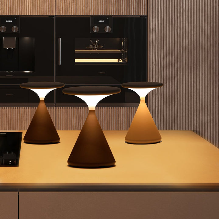 Modern Cordless LED Hourglass Table Lamp, with dimmable functionality for ambient lighting