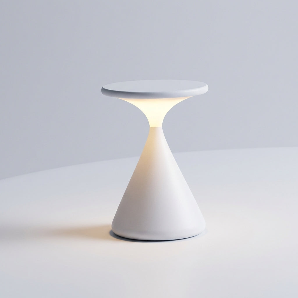 Unisex Dimmable Hourglass Table Lamp, a rechargeable and portable lighting solution