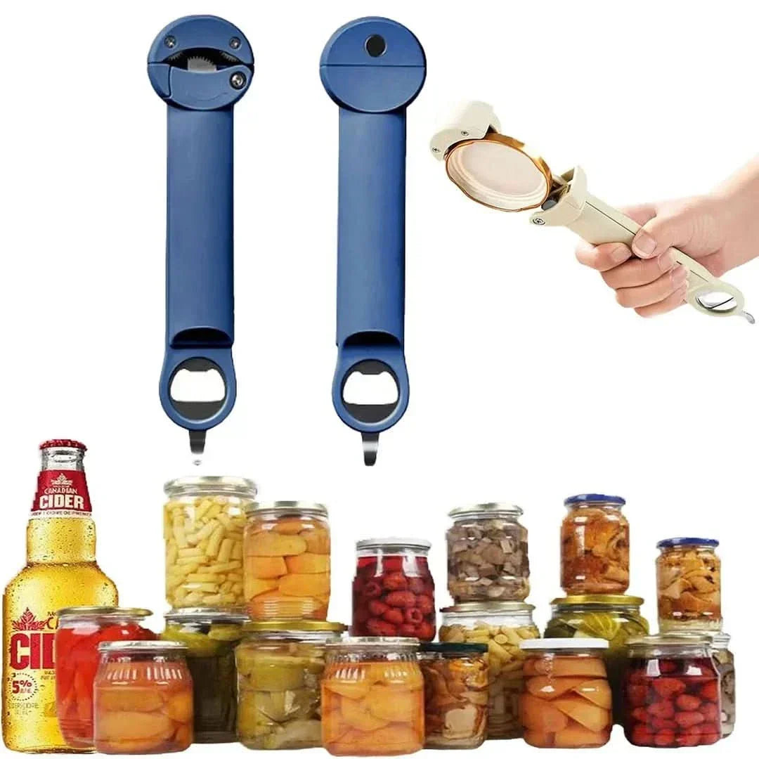 Dexterity aid: Easy twist jar & bottle opener. Multifunction tool for effortless cap removal.
