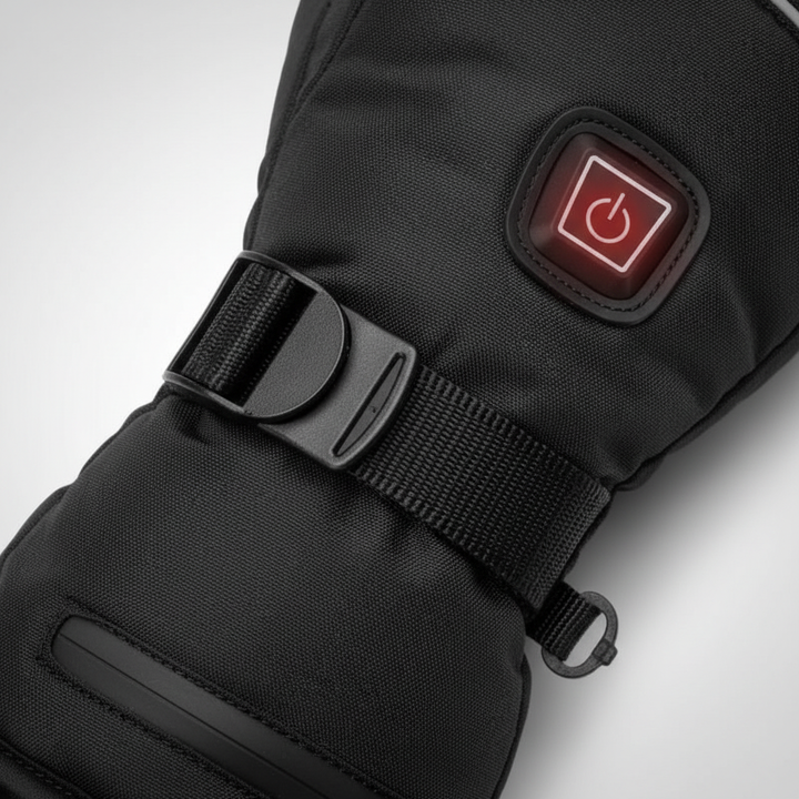 Pair of black electric heated winter gloves, ideal for extreme cold weather protection