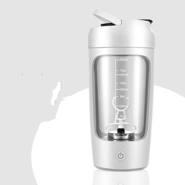 Portable USB rechargeable blender bottle, automatic mixing for fitness enthusiasts, gym gear