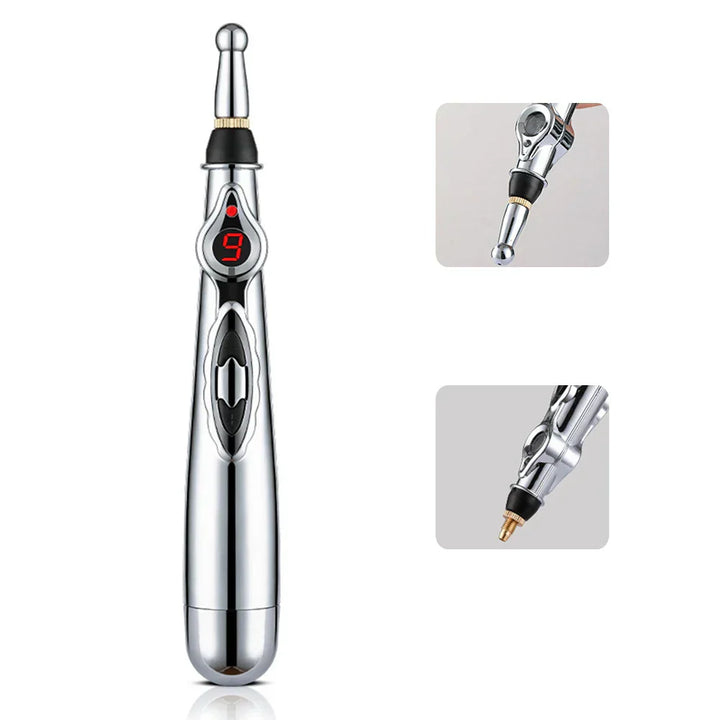 Unisex electronic acupuncture pen for effective pain relief and muscle relaxation.