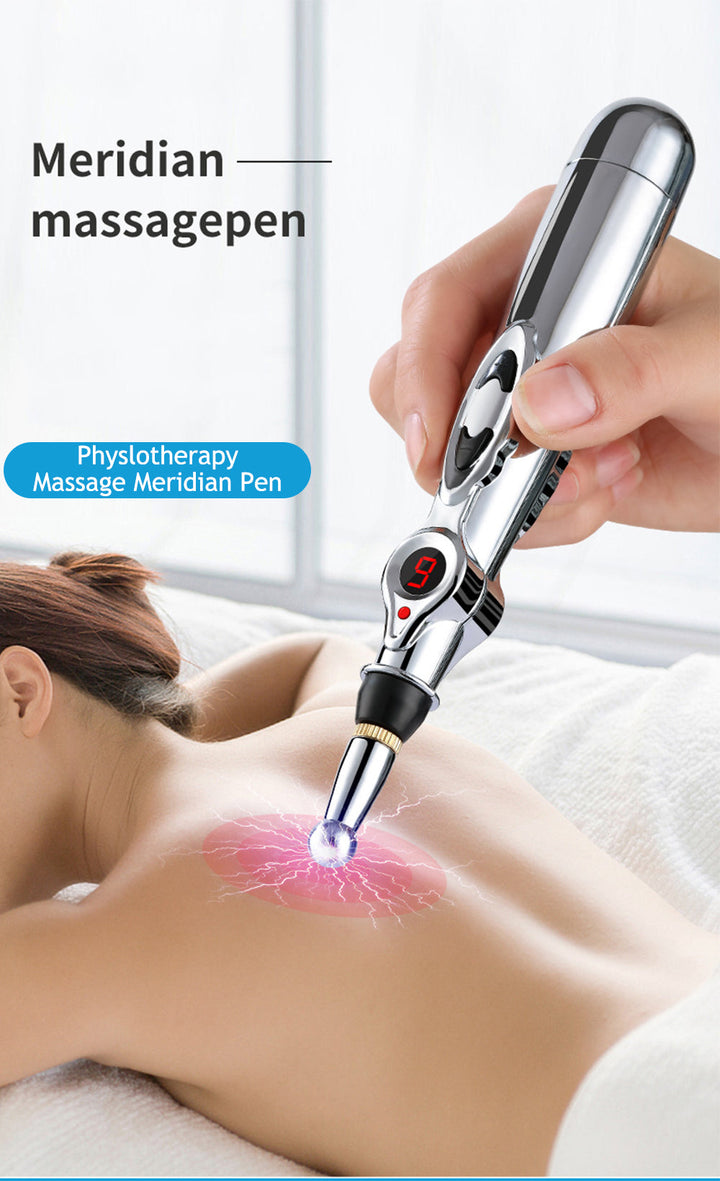 Modern electronic device for needle-free acupuncture and total body relaxation.
