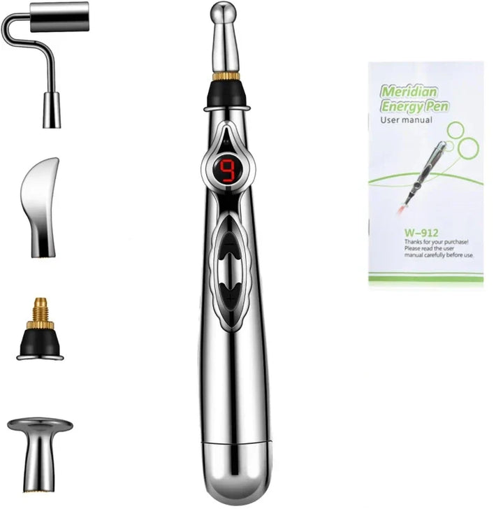 Electronic acupuncture massager for holistic wellness, stress, and muscle relief.