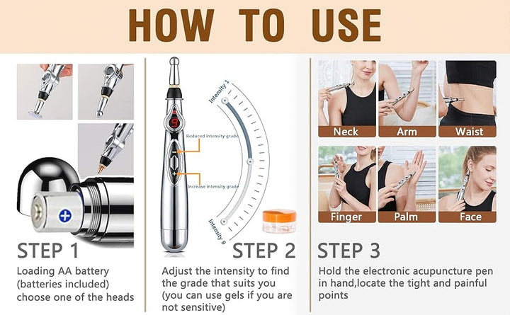 Relieve muscle tension with this unisex electronic acupuncture device for relaxation.