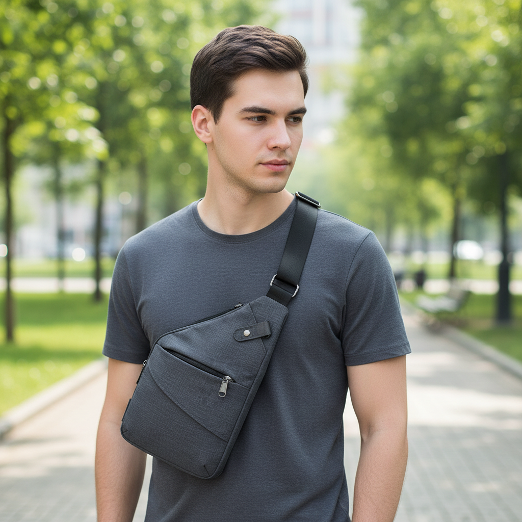 Unisex Ergonomic Anti-Theft Shoulder Bag with Adjustable Strap