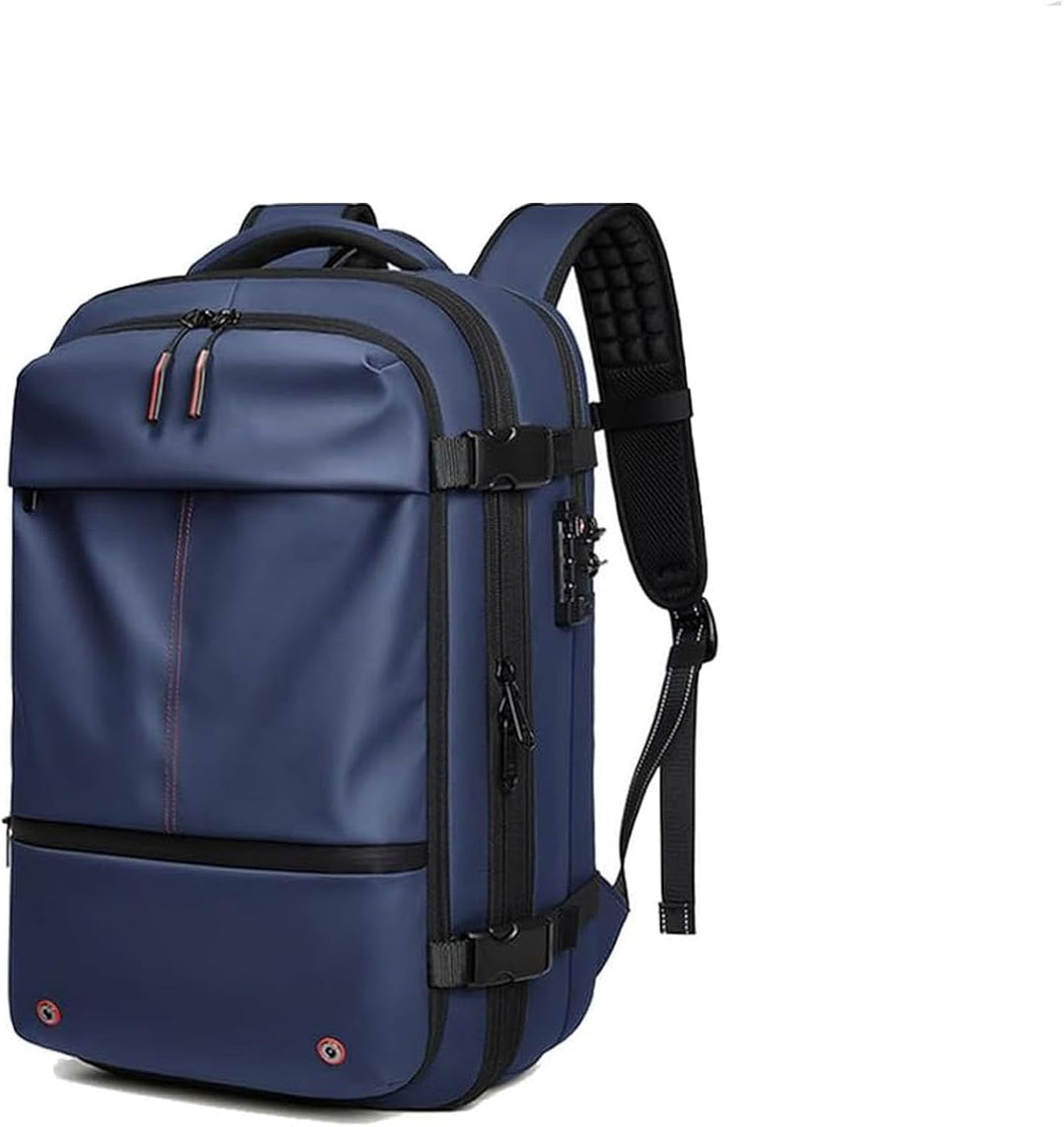 Versatile travel backpack with wet dry compartment & compression, perfect for active travelers.