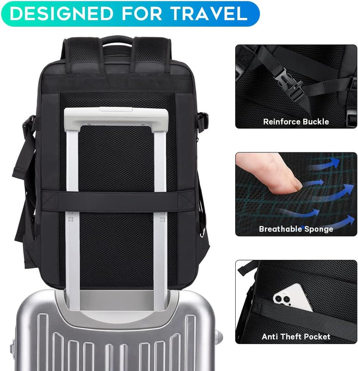 Waterproof travel duffle backpack, expandable capacity for versatile travel gear.