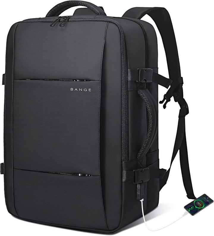 Black waterproof travel gear, an anti-theft duffle backpack for secure travels.