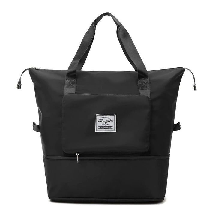Foldable waterproof travel bag, easily expandable for extra luggage space.