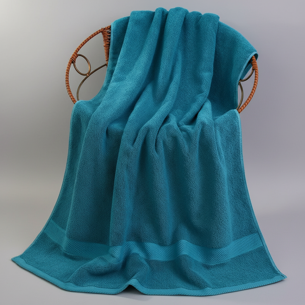 Unisex extra large quick-dry bath towel, royal blue cotton for ultimate softness