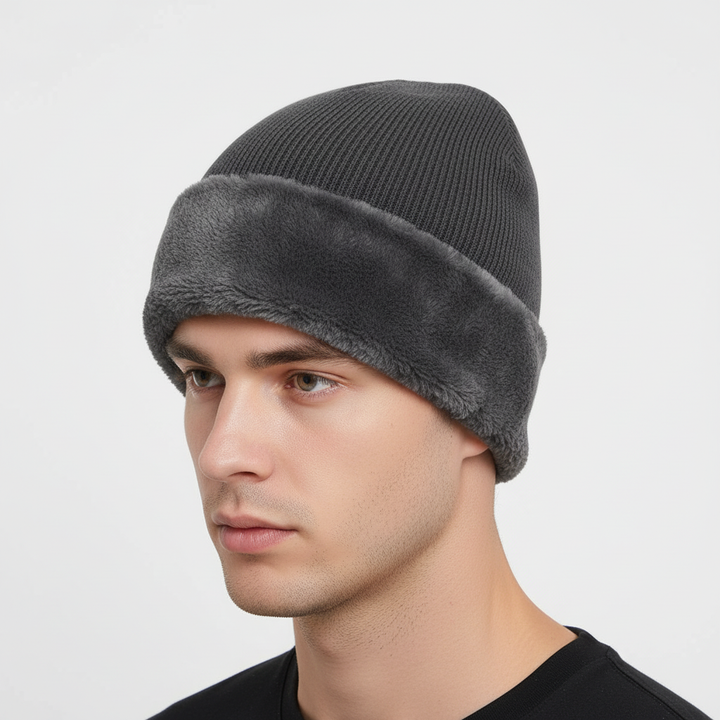 Unisex Fleece Lined Knit Beanie Hat